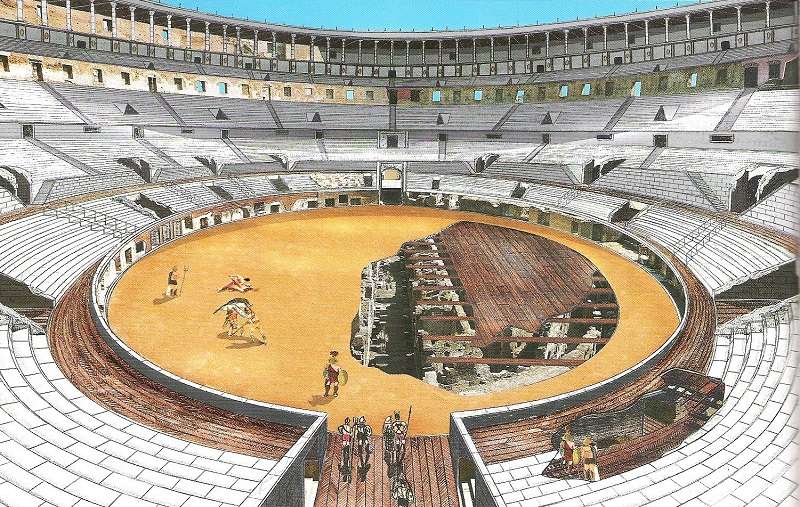 reconstruccion del anfiteatro de merida